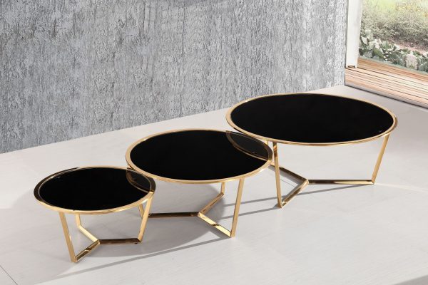 שולחן סלון אורן זהב & שחור