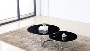 שולחן סלון אורן כסף & שחור